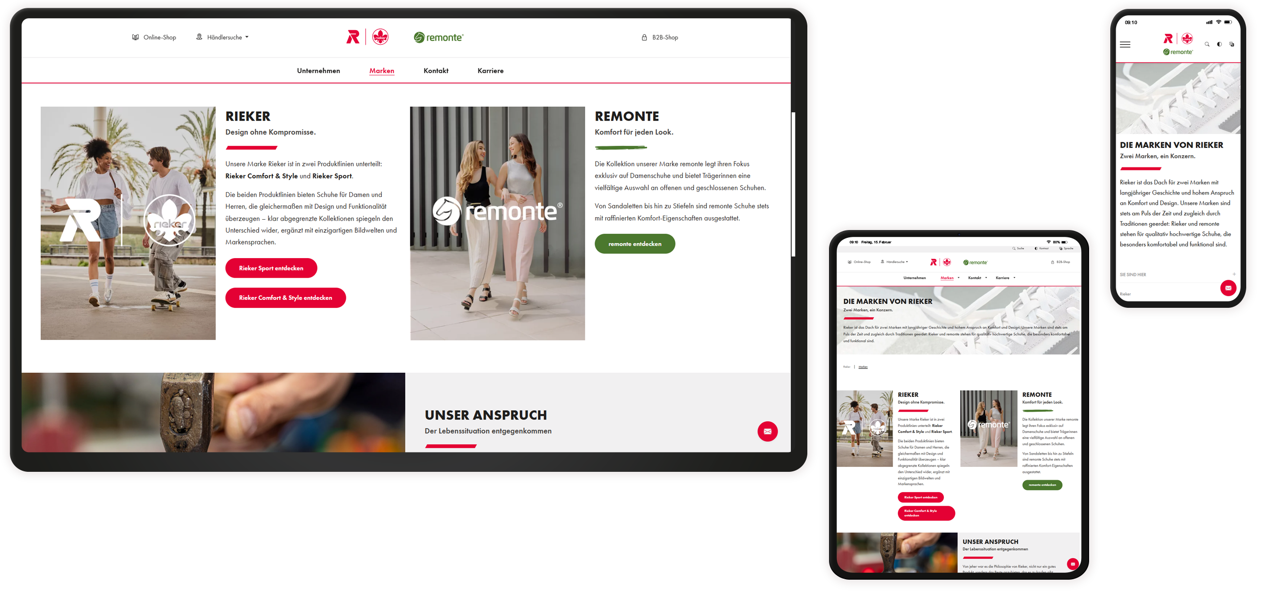 Marken Rieker und remonte Mockup Riekerworld Rieker und remonte