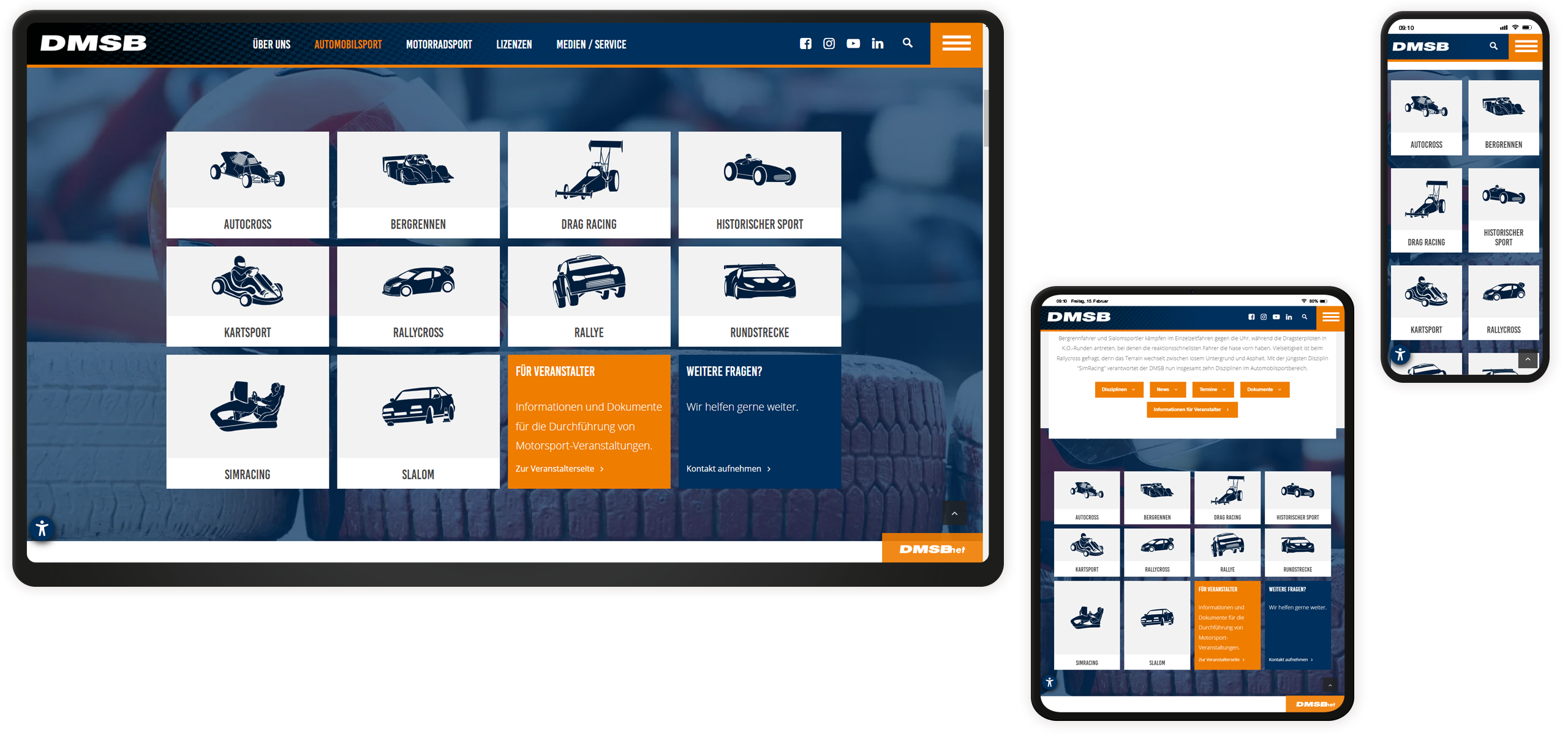 Kategoriewähler Mockup DMSB-Website: Kategoriewähler