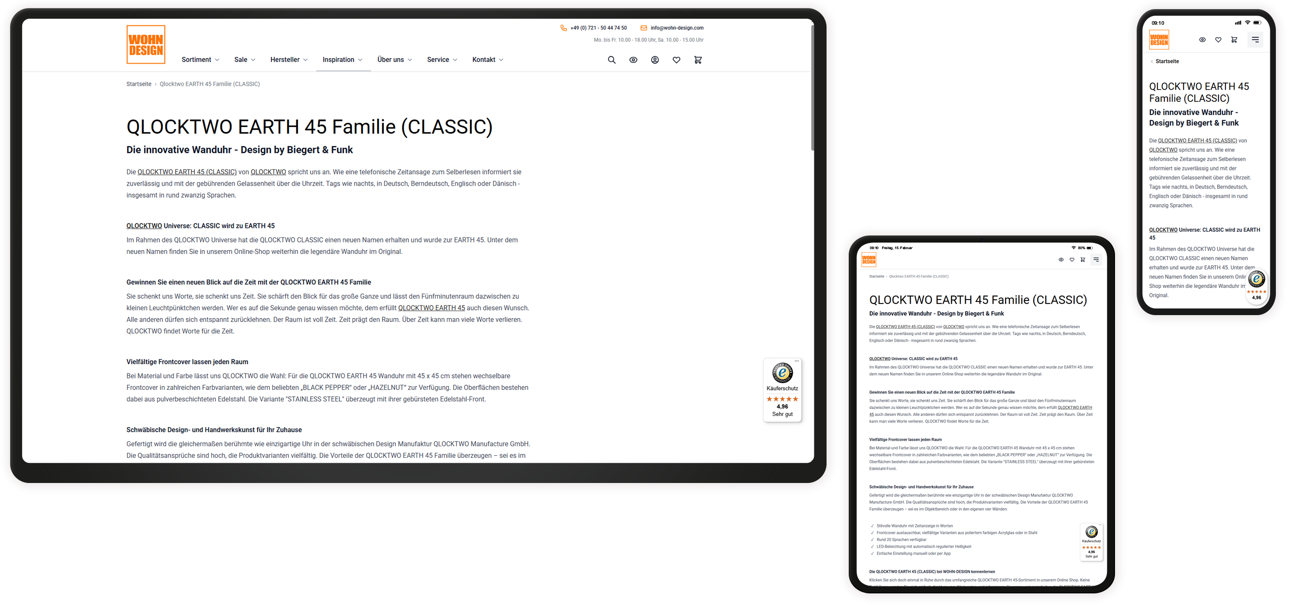 Landing Page Mockup Wohn-Design Online-Shop Landing Page