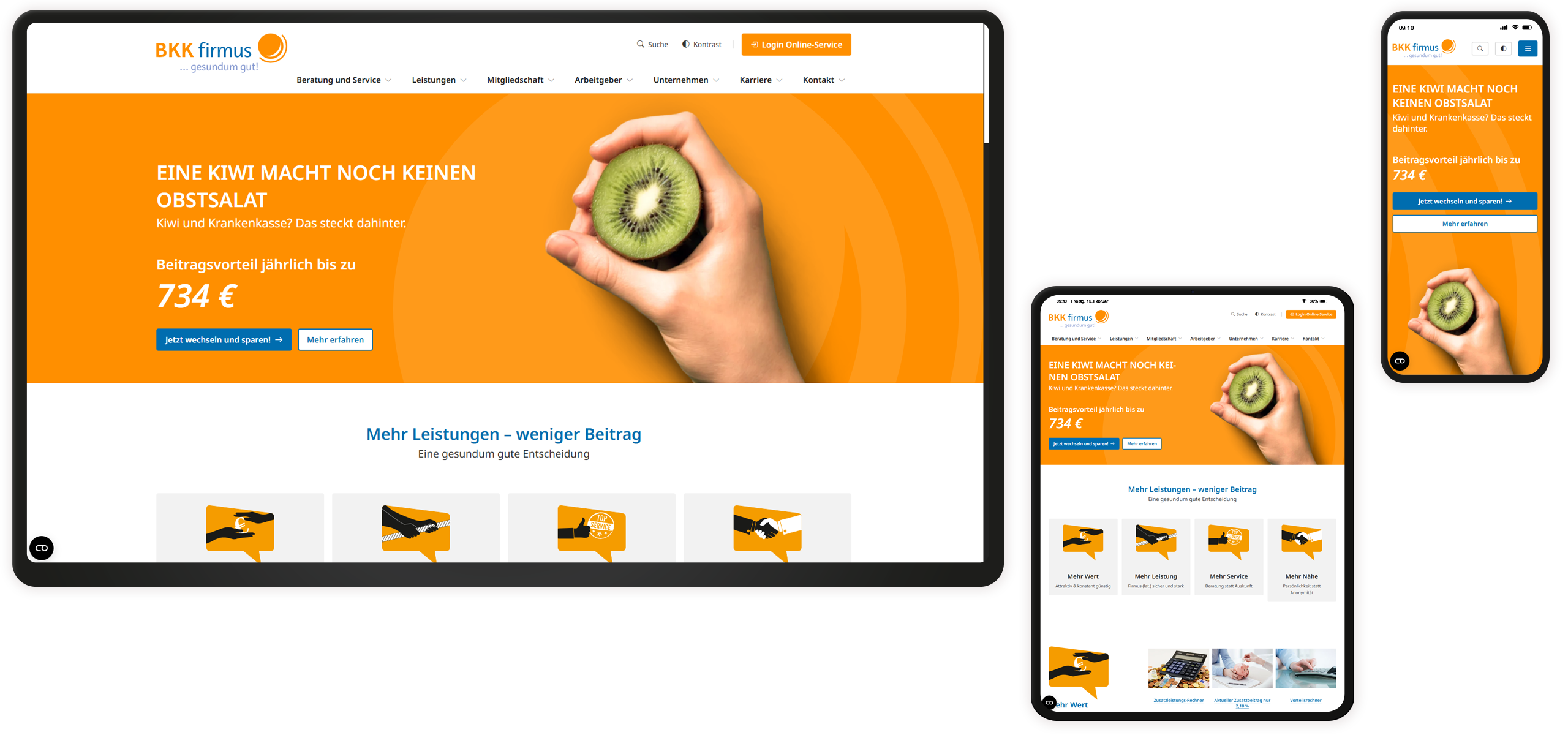 Startseite Website BKK firmus Startseite