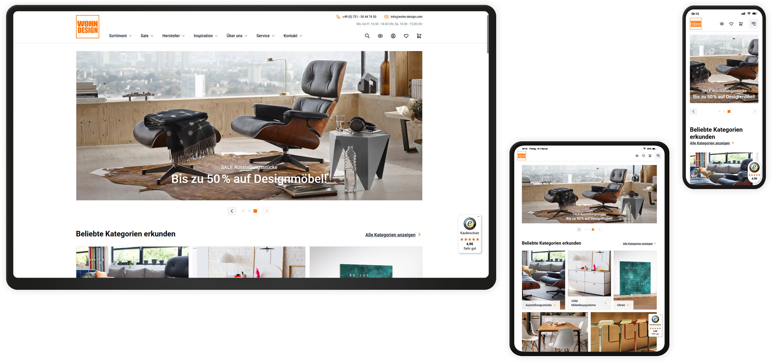 Startseite Mockup Wohn-Design Online-Shop Startseite