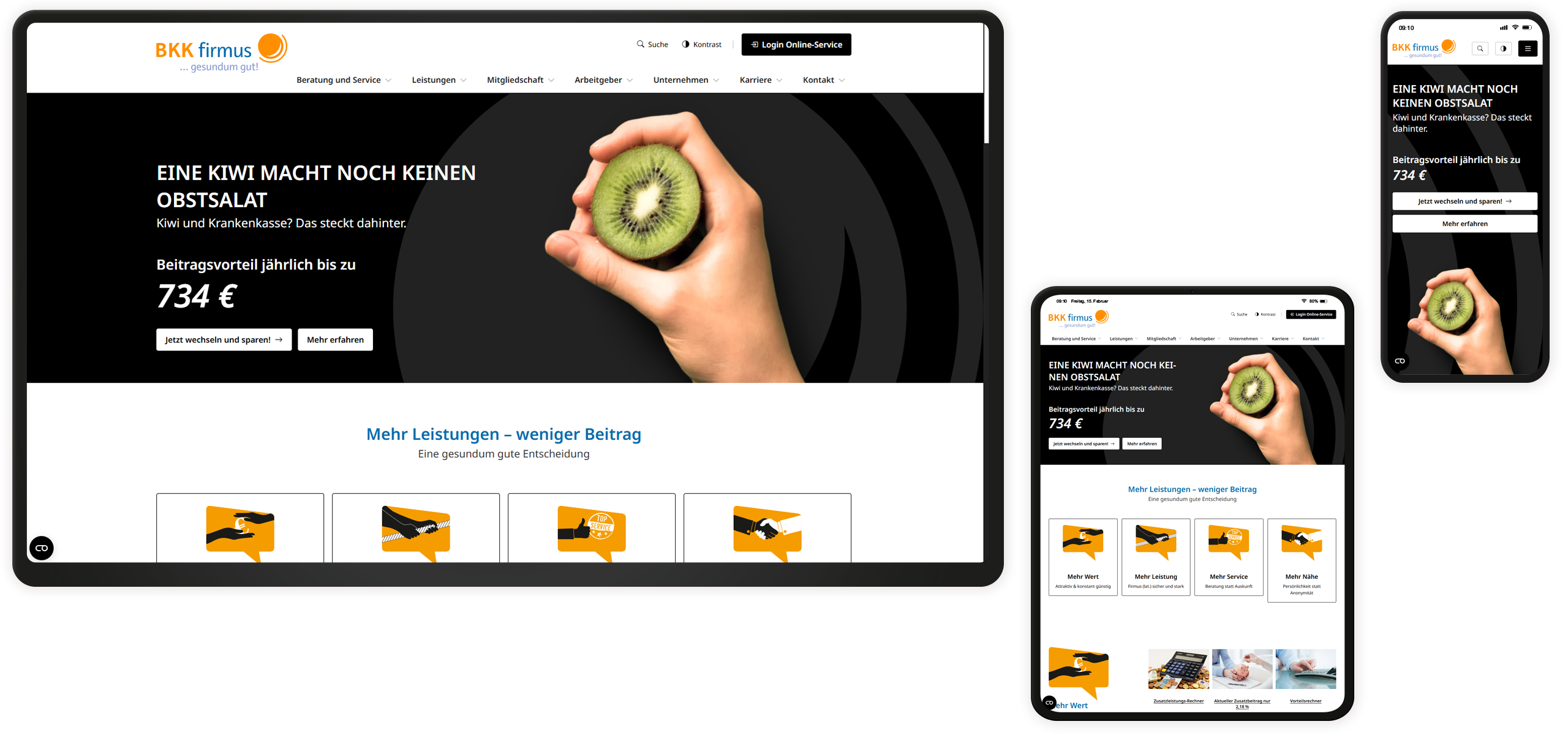 Kontrastmodus Website BKK firmus Kontrastmodus