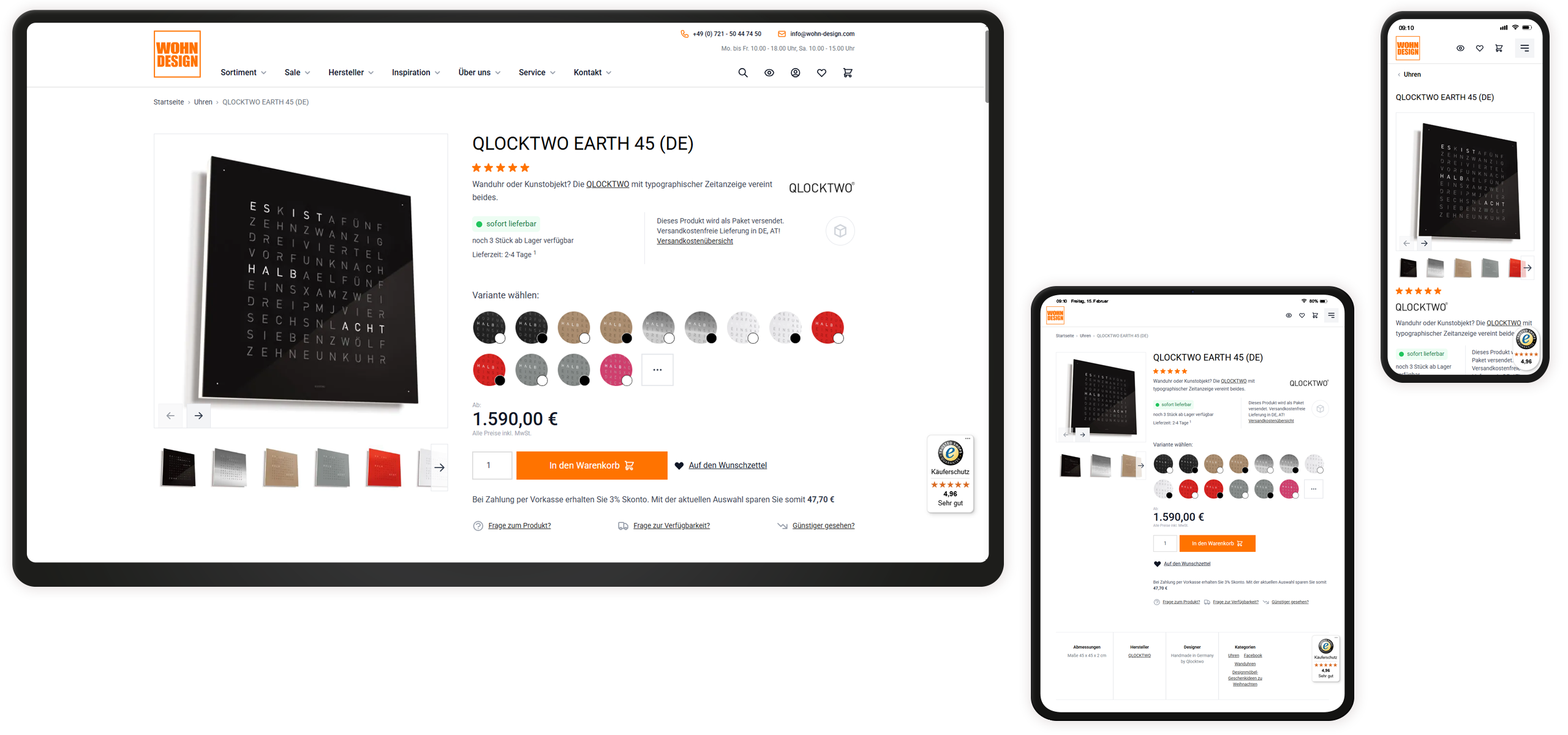 Produktseite Mockup Wohn-Design Online-Shop Detailseite