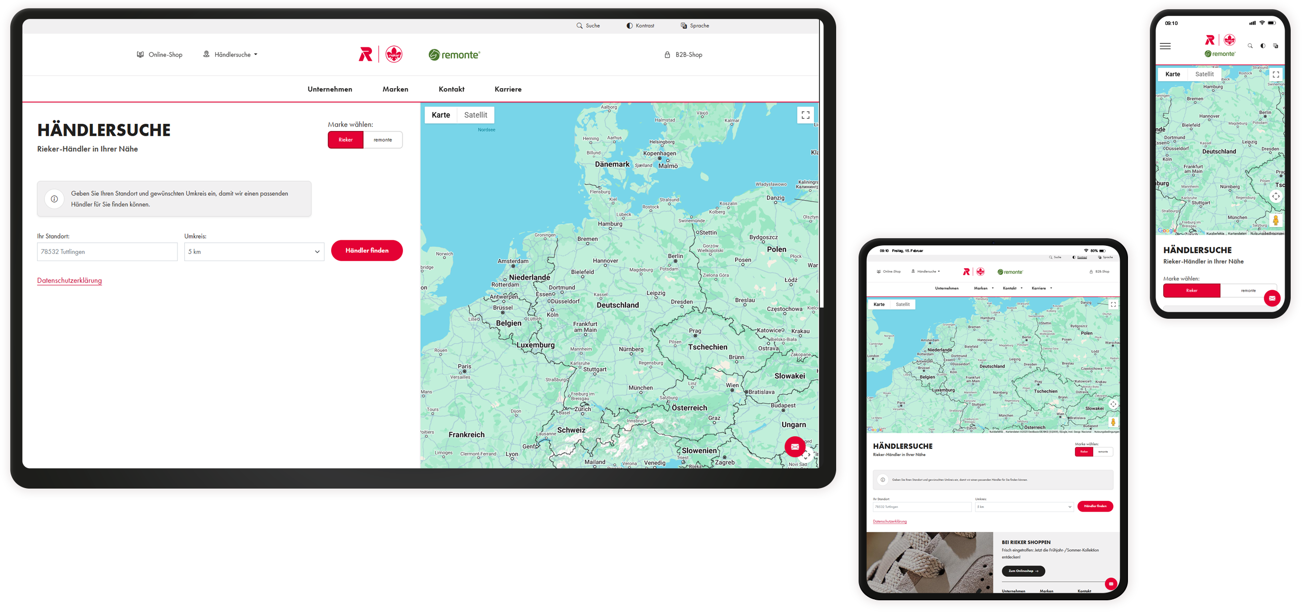 Händlersuche Mockup Riekerworld Händlersuche